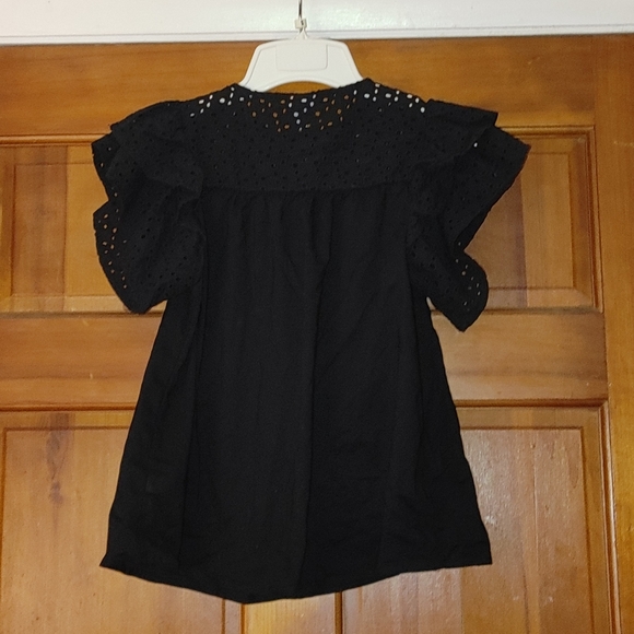 A New Day Black Cotton Eyelet Top - Picture 5 of 9